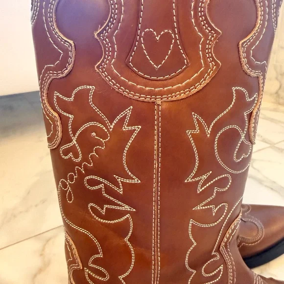 Ganni Mid Shaft Embroidered Westerj Boots (Size 42 EU) - Picture 9 of 9